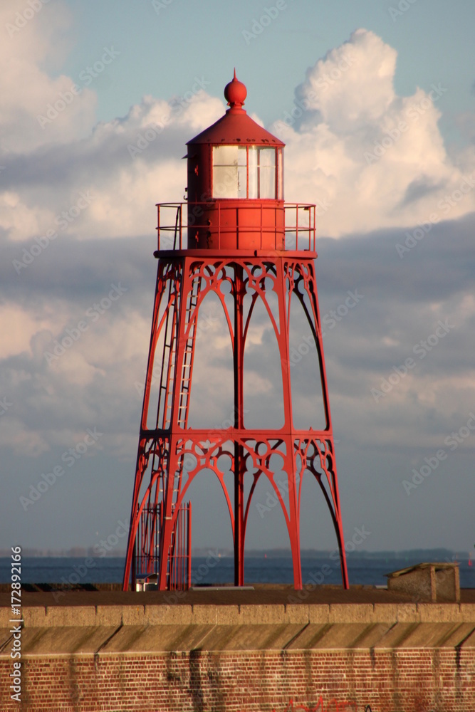 roter Leuchtturm in Vlissingen, Niederlande