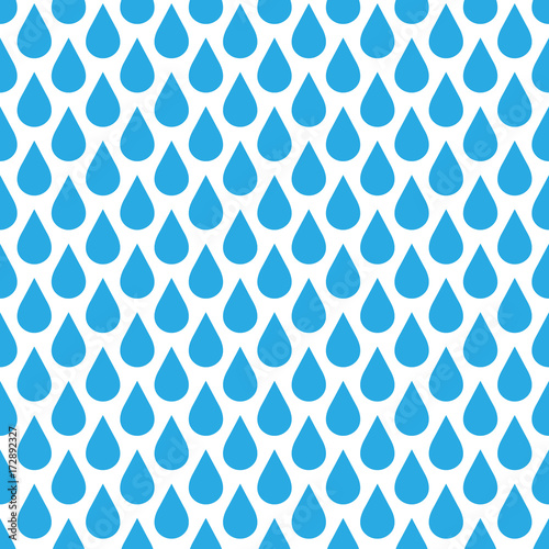 Blue rain drop seamless pattern background. Water and bad weather theme. Vector illustration.