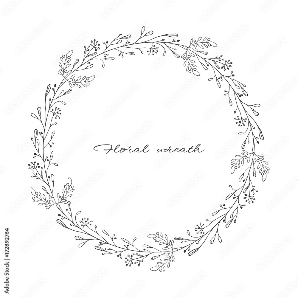 Wreath with branches and twigs