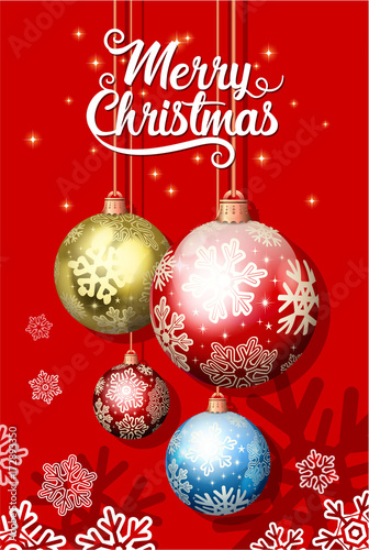 ornate christmas ball card