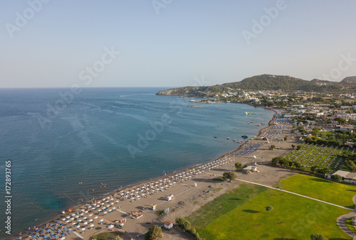 Aerial view of resort area, Faliraki, Greece