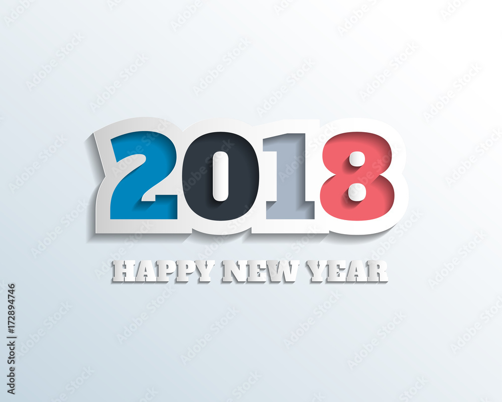 Happy new 2018 year. Greetings card. Colorful design. Vector illustration Happy new 2018 year. Greetings card. Colorful design. Vector illustration