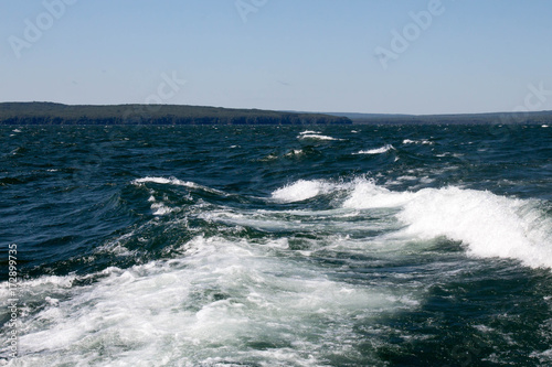 Wake of a boat on Lake Superior