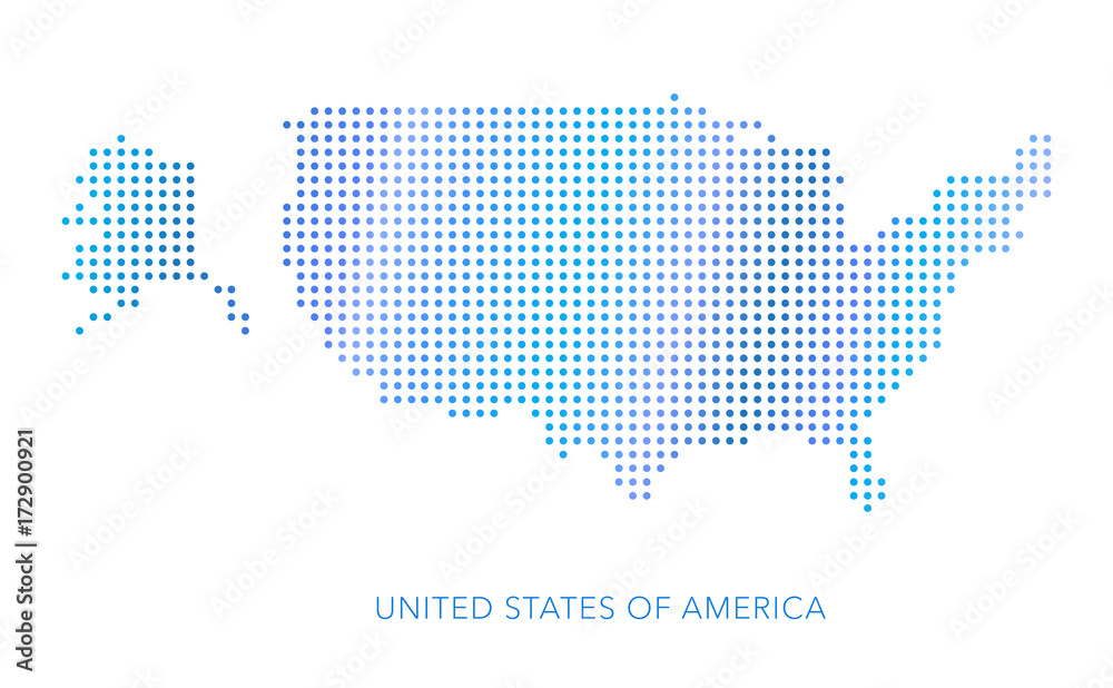 Fototapeta premium USA map, dot vector background