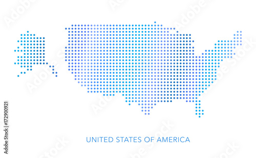 USA map, dot vector background