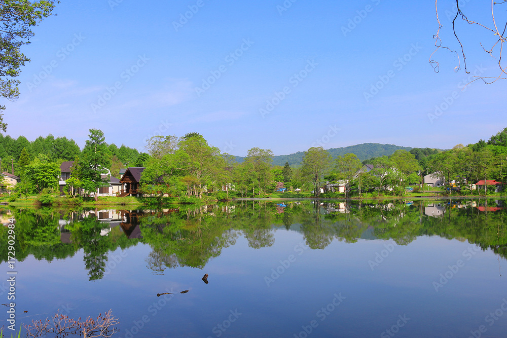 Obraz premium 曽原湖（裏磐梯・北塩原村）