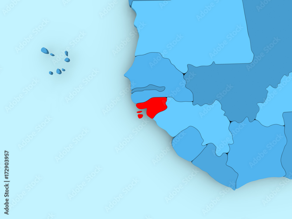 Fototapeta premium Map of Guinea-Bissau