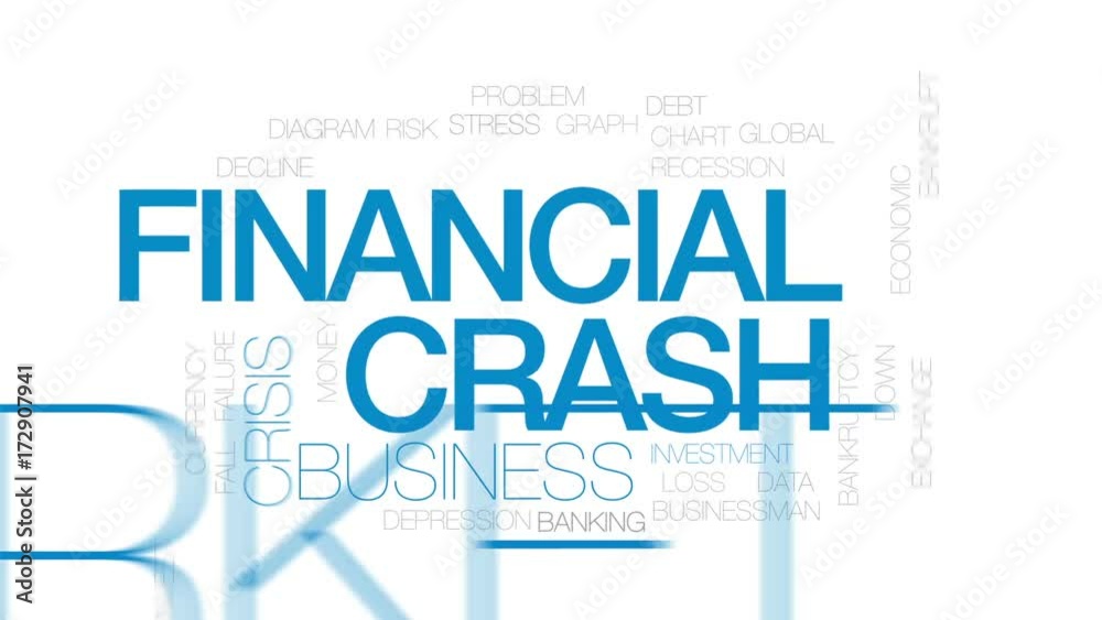 Financial crash animated word cloud, text design animation. Kinetic typography. Financial crash animated word cloud, text design animation. Kinetic typography.