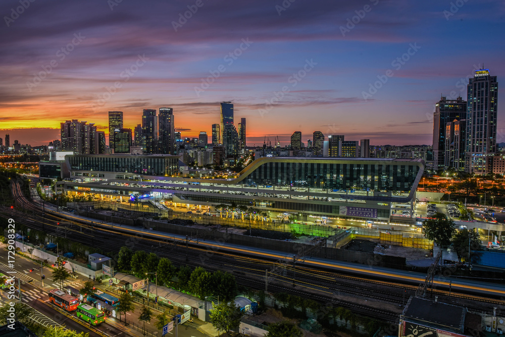 Fototapeta premium seoul city night, skyline, south korea