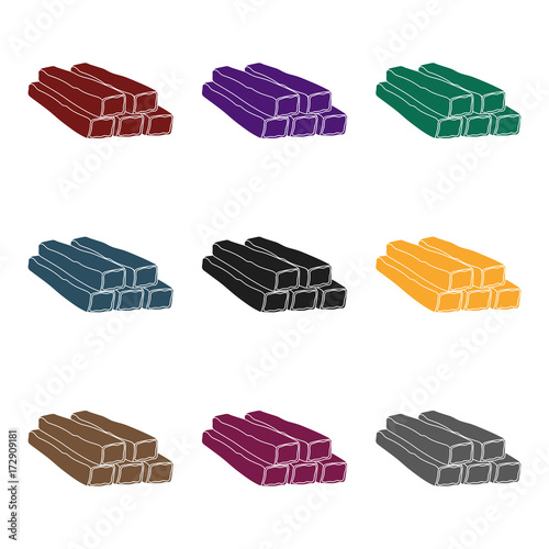 Crab sticks icon in black style isolated on white background. Meats symbol stock vector illustration