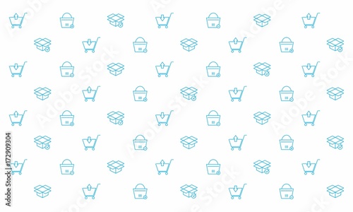 Mono line Shopping Element Icon Pattern Background for Web Banner  Landing Page  Wallpaper