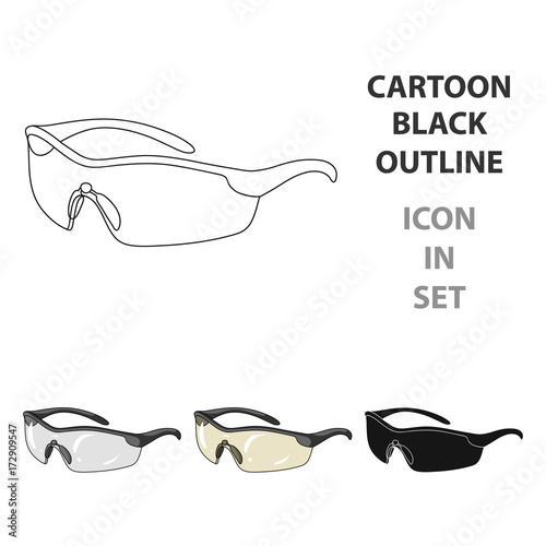 Protection for the eyes of cyclists from falling rocks.Cyclist outfit single icon in cartoon style vector symbol stock illustration.