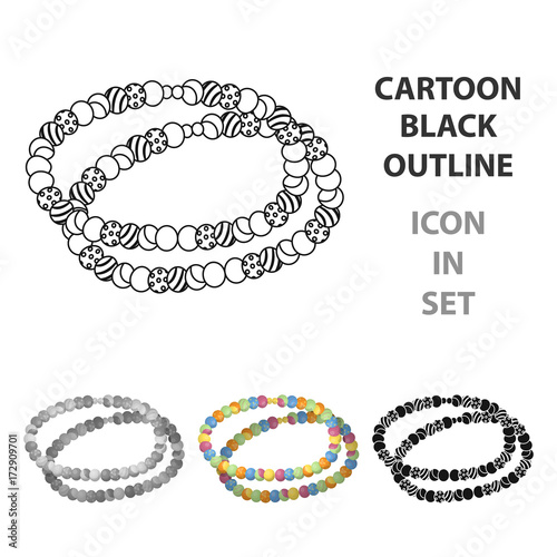 Colored beads.Hippy single icon in cartoon style vector symbol stock illustration web.