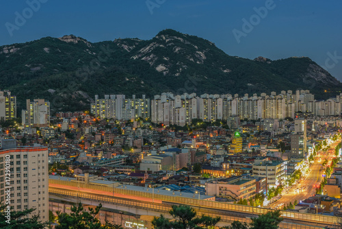 Photography seoul city night, skyline, south korea