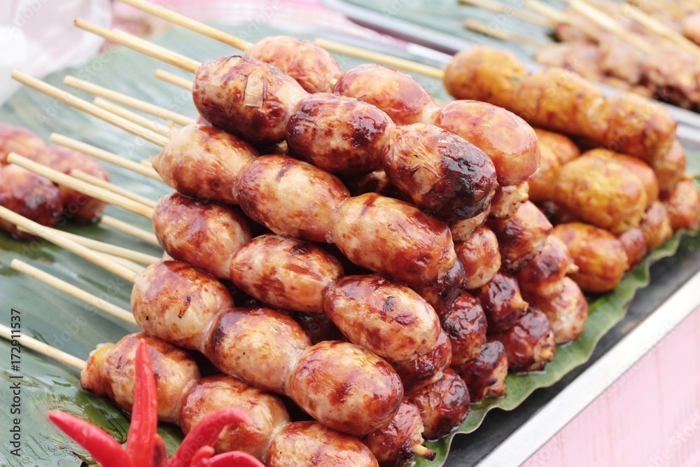 Grilled sausage Asia is delicious Grilled sausage Asia is delicious