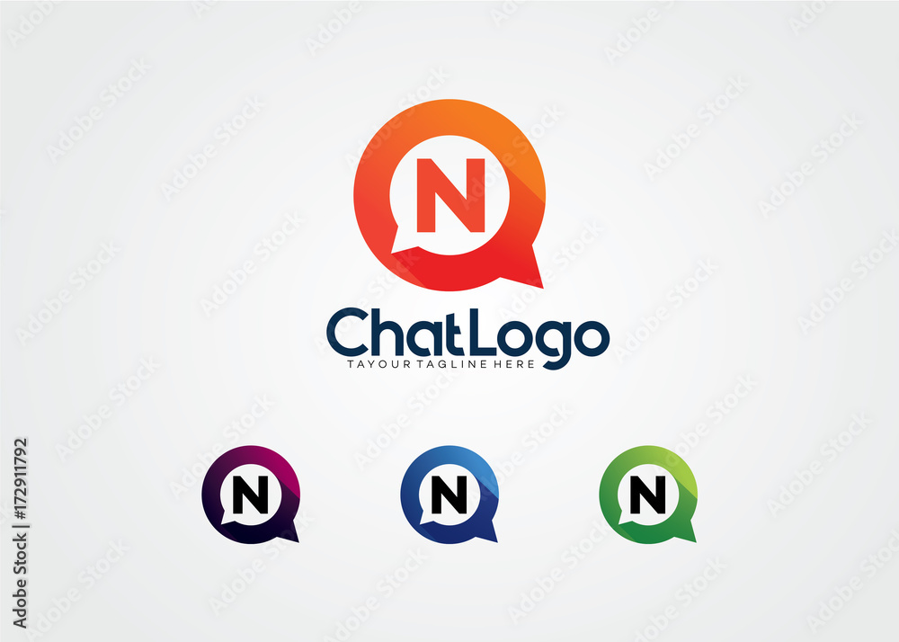 Letter N Chat Bulb Logo Template Design Vector, Emblem, Design Concept, Creative Symbol, Icon