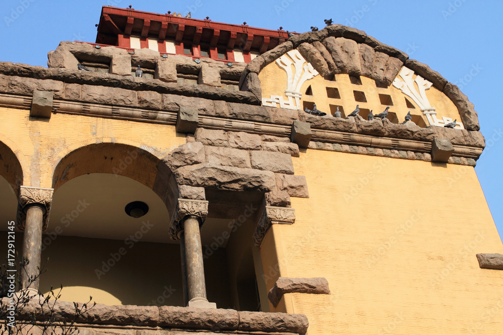 architectural details of castle during the German colonial era in Qingdao, China
