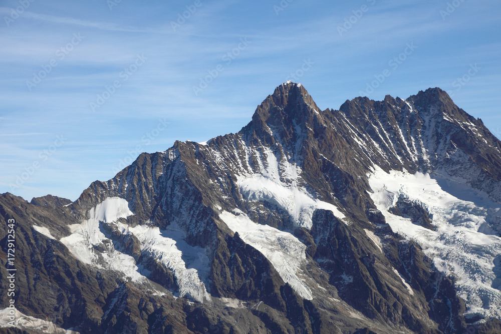 scenic landscape of Jungfrau mountain range, landmark in Switzerland