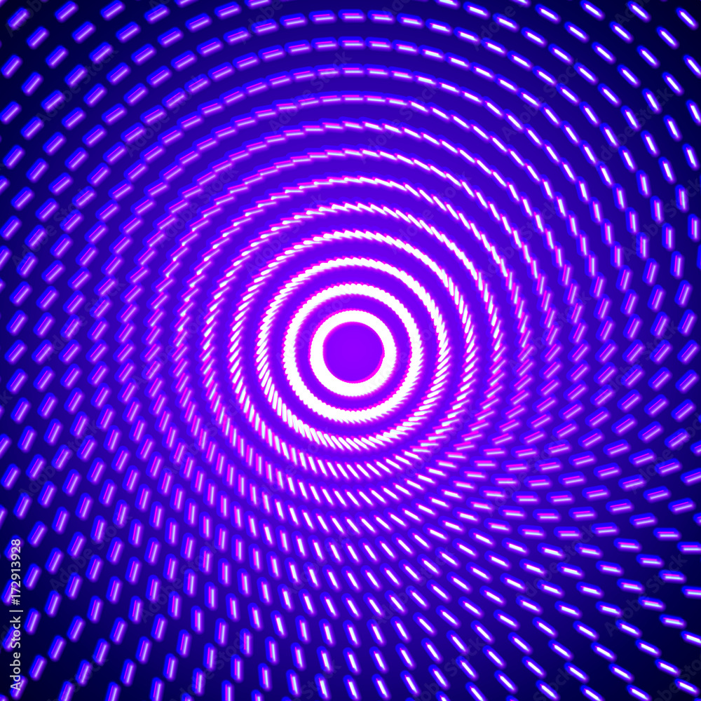 Bright shiny neon lines background with short strokes circles Bright shiny neon lines background with short strokes circles