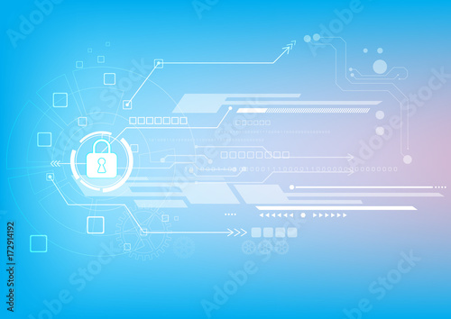 Abstract security digital technology background. Illustration Vector