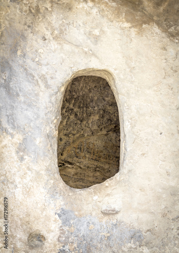 Inside the caves of ancient people in Uplistsikhe, Georgia.