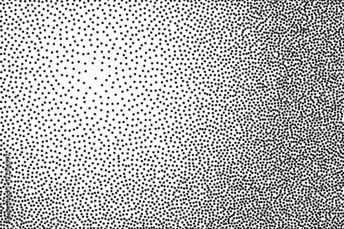 Random halftone. Pointillism style. Background with irregular, chaotic dots, points, circle.