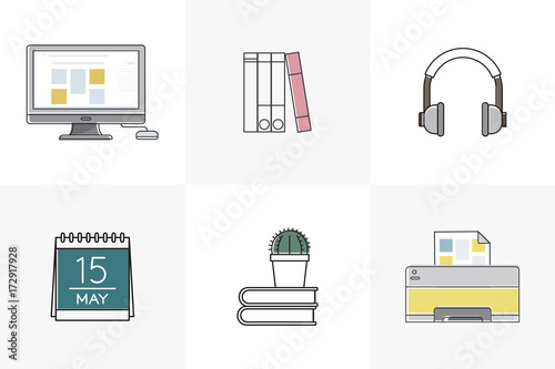 Vector of office supplies