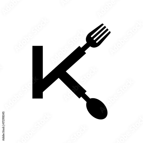 initial letter logo spoon and fork
