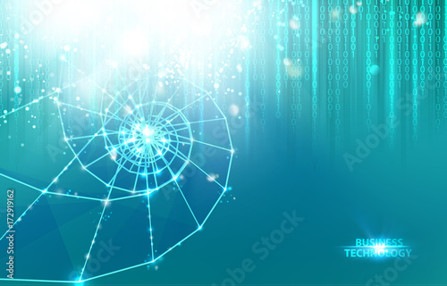 Abstract science design with polygons and triangles. Vector illustration.