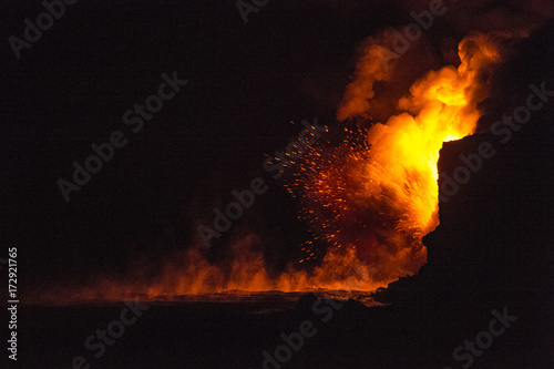 Hawaii Island Kalapana lava Ocean entries photo
