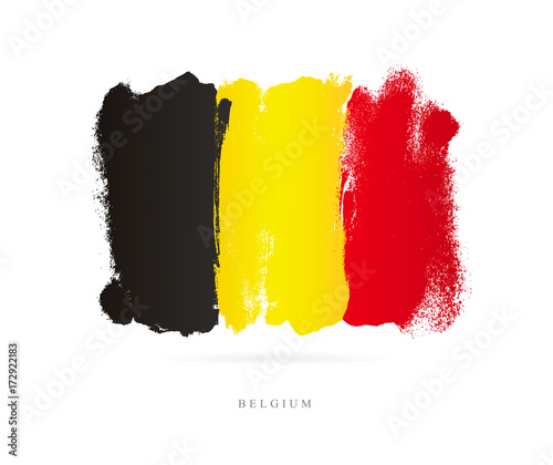 Flag of Belgium. Brush strokes