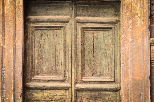 old doors view - knob, details, ancient door, wood structure © Anna_Anny