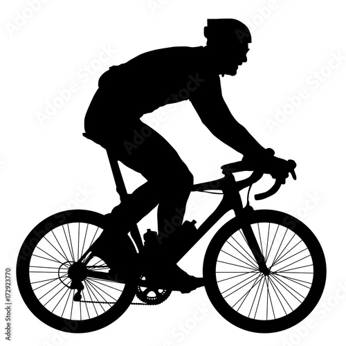 Silhouette of a cyclist, vector illustration