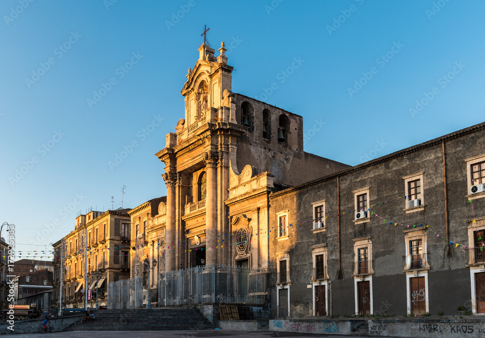 The church of Madonna del Carmine in Catania during a sunny afternoon