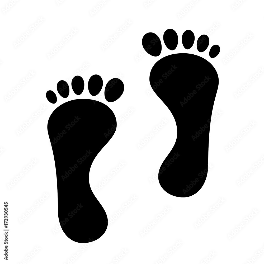 Footprint vector icon isolated on white background. Footprint vector icon isolated on white background.