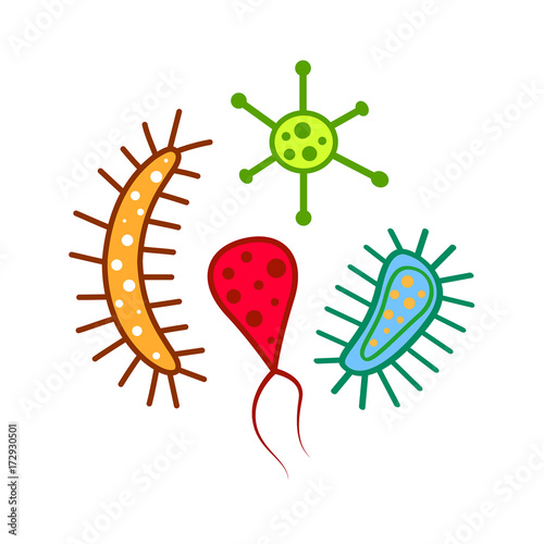 Bacterial cells vector illustration.
