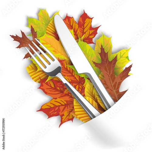 Convert Napkin Autumn Foliage Knife Fork