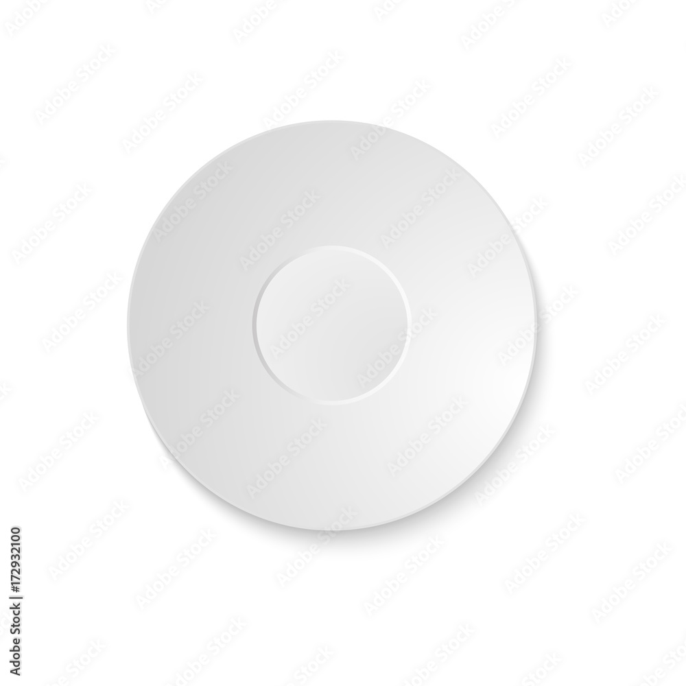 White empty round sauser top view isolated on white background. Vector White empty round sauser top view isolated on white background. Vector