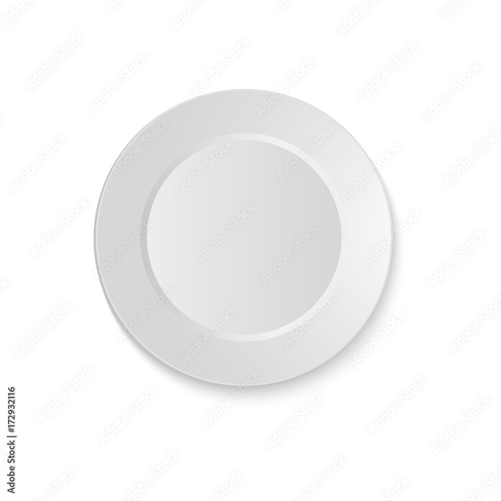 White empty round sauser top view isolated on white background. Vector White empty round sauser top view isolated on white background. Vector