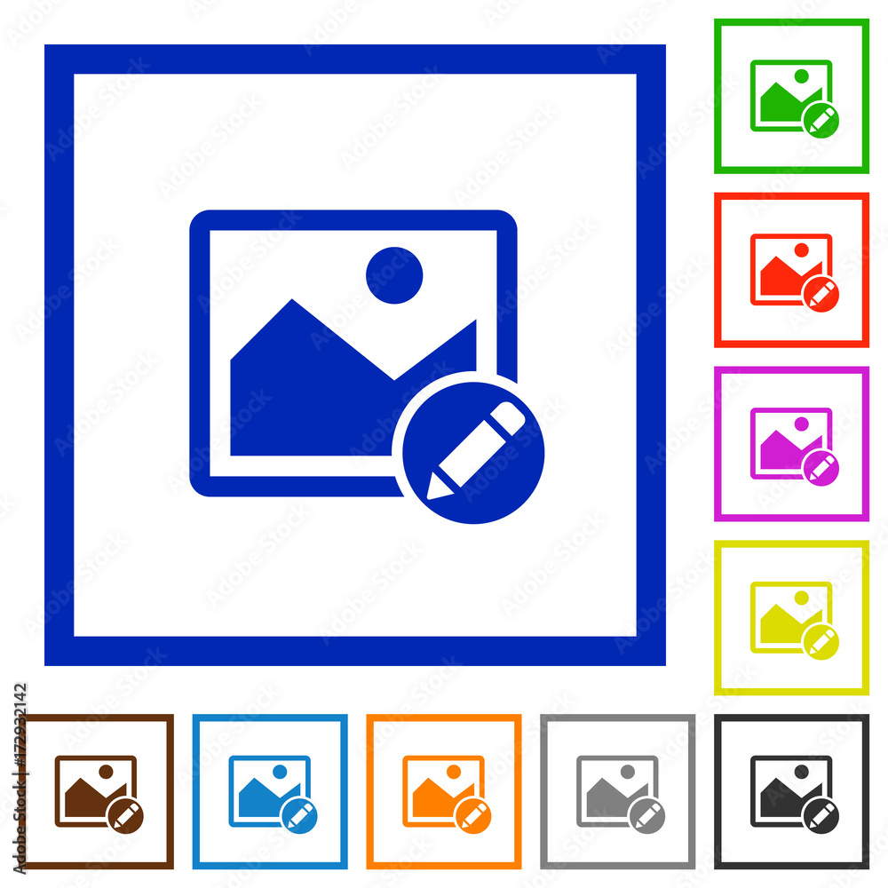 Rename image flat framed icons Rename image flat framed icons