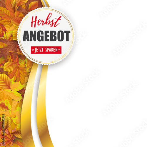 Herbstangebot Flyer mit Herbstlaub