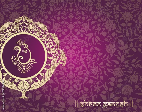 Ganesha, wedding card, royal Rajasthan, India