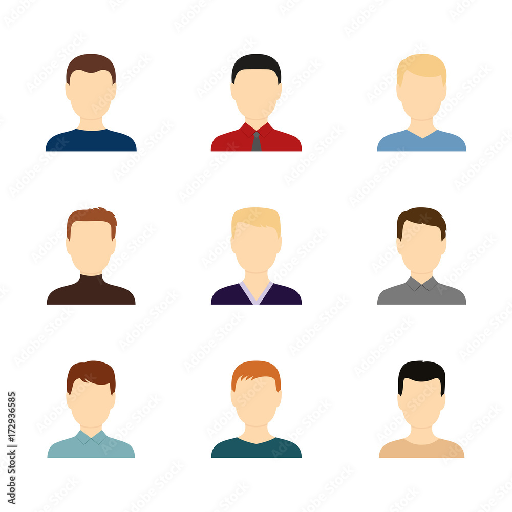 Set of avatars of handsome men, vector illustration Set of avatars of handsome men, vector illustration