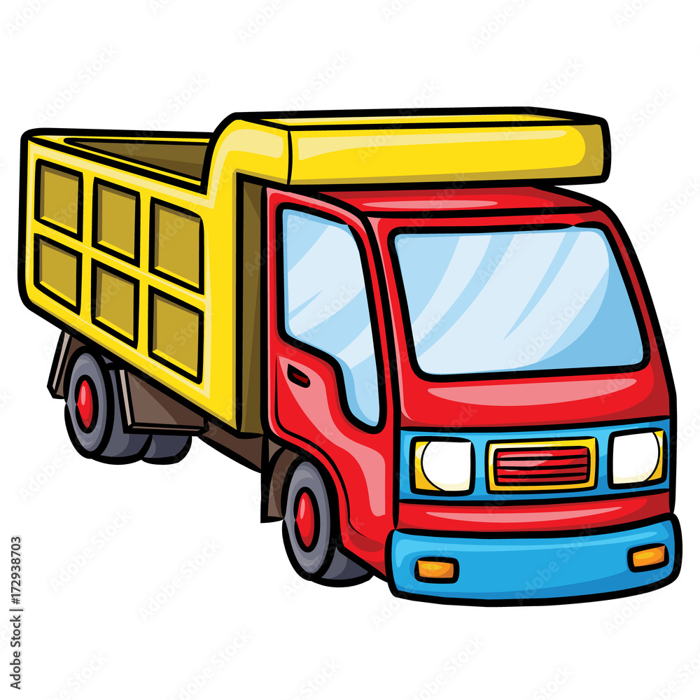 Truck Cartoon Illustration of cute cartoon truck. Stock Vector | Adobe Stock