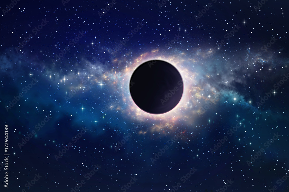 Naklejka premium Czarna dziura w kosmosie