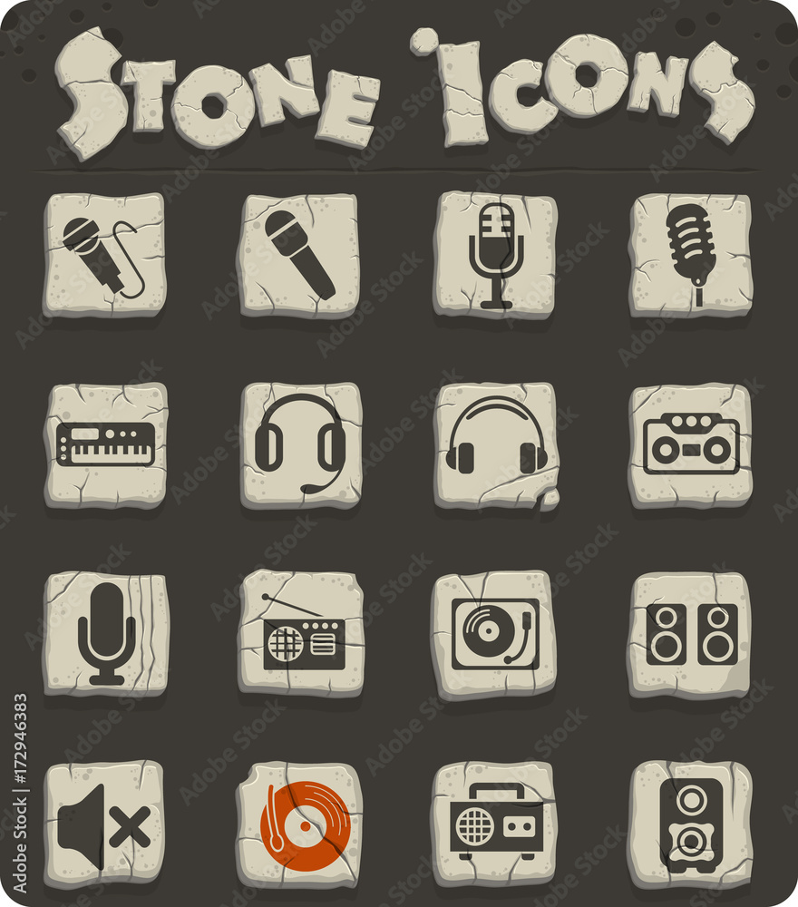 musical equipment icon set musical equipment icon set