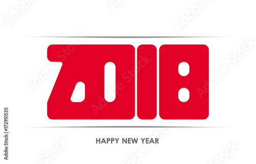 Vector illustration: Type of 2018. Template for layout of new year poster or banner.
