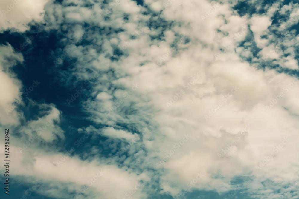 White clouds in the gray-green sky White clouds in the gray-green sky
