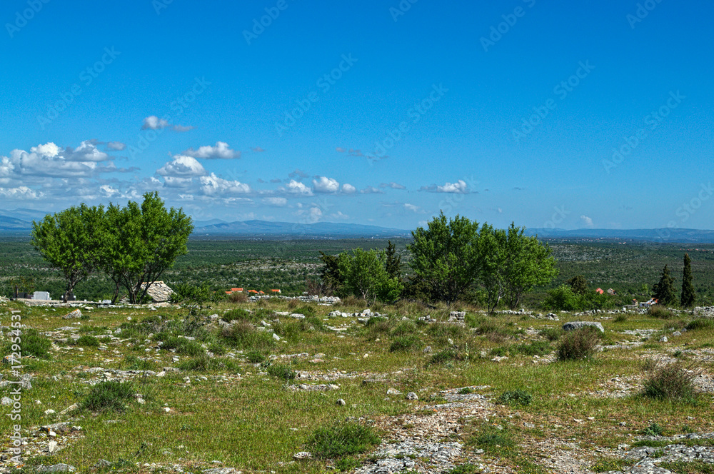 View on valley from Bribir fortress, Dalmatia