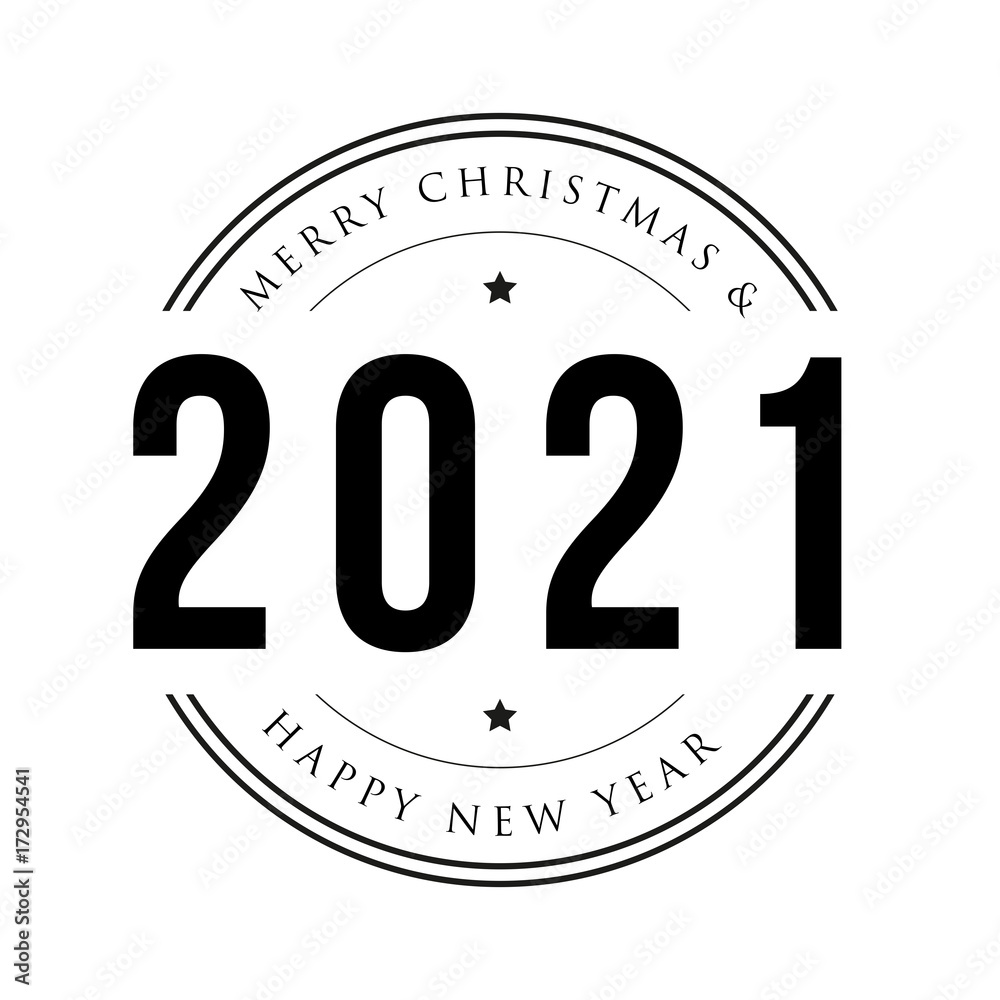 Merry Christmas and Happy New Year Stock Vector | Adobe Stock